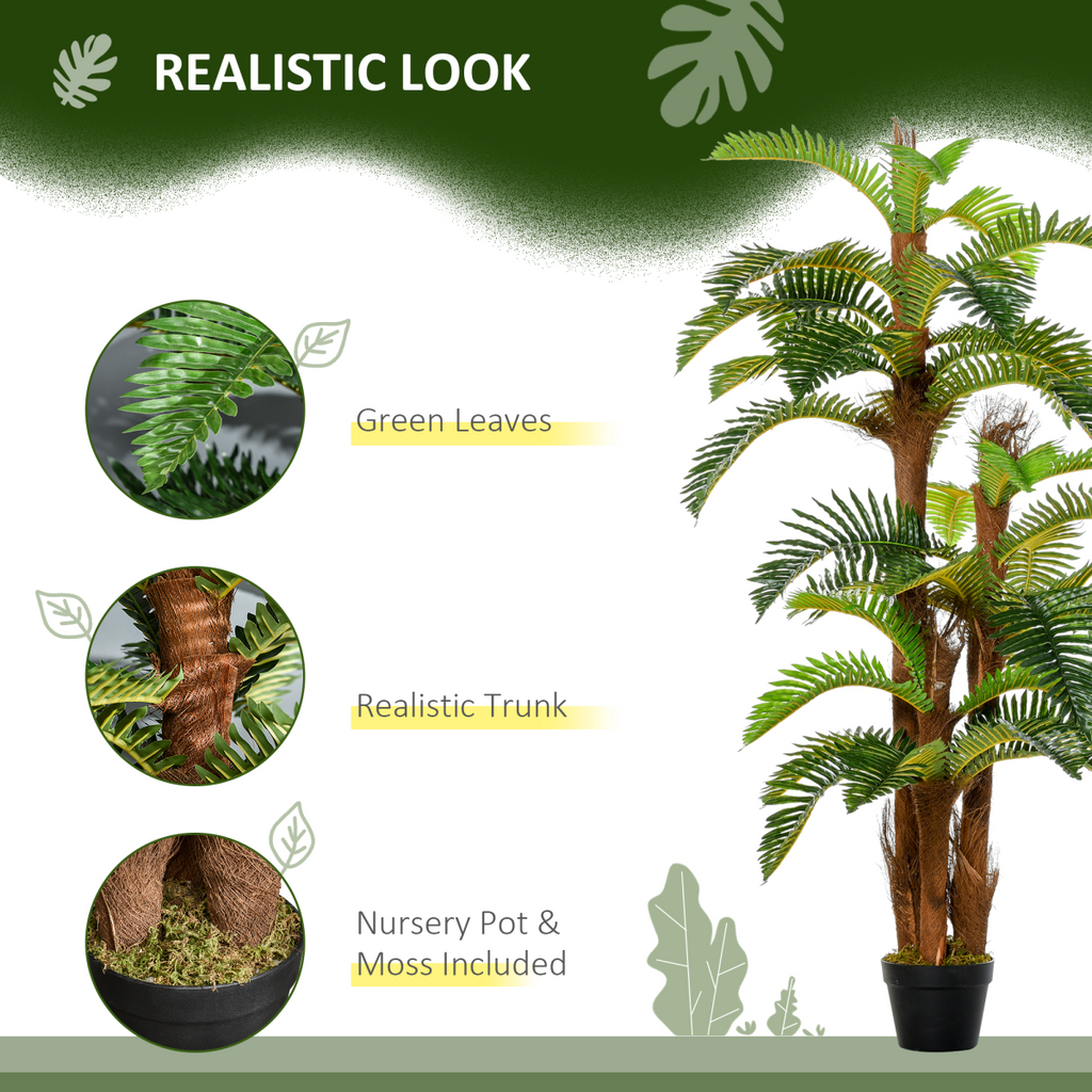 Artificial Fern Tree 36 Leaves with Nursery Pot, Fake Plant 150cm