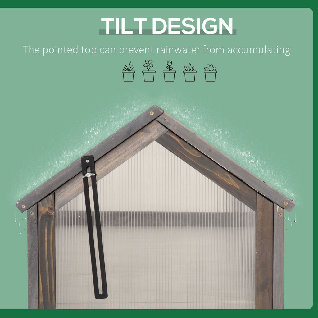 Wooden Cold Frame Greenhouse Garden Portable Raised Planter