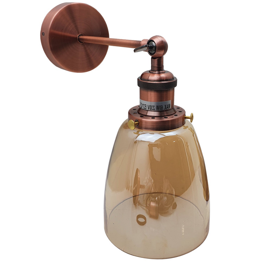 Adjustable Amber Glass Wall Light Fitting~2699