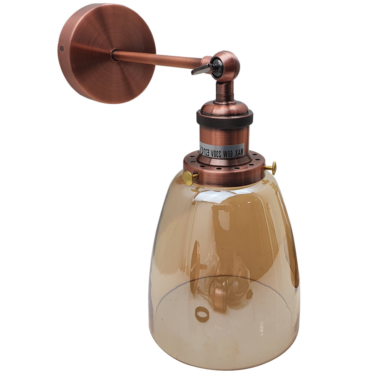 Adjustable Amber Glass Wall Light Fitting~2699