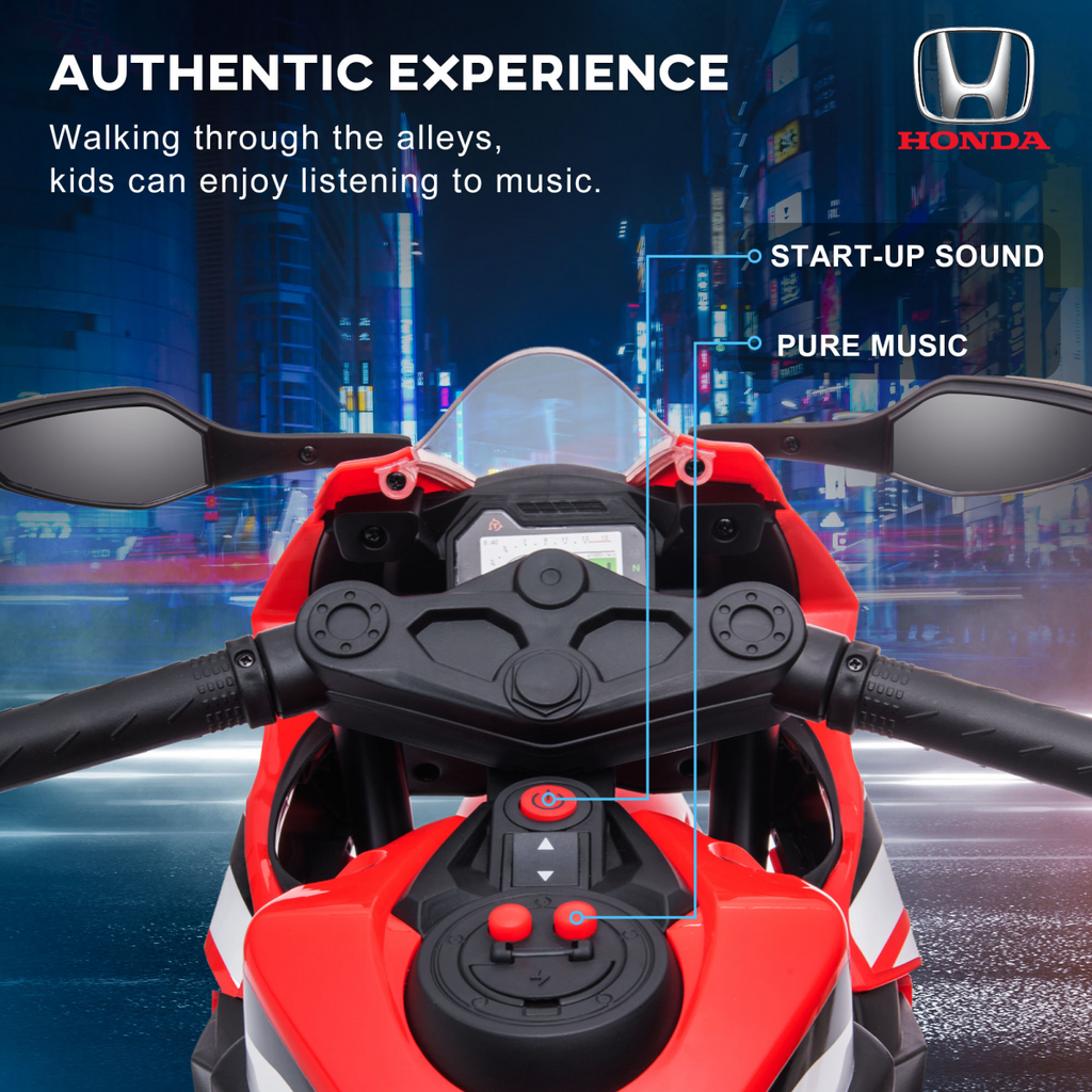 Honda Licensed 6V Kids Electric Motorbike Ride On Car for 3-5 Years Red HOMCOM