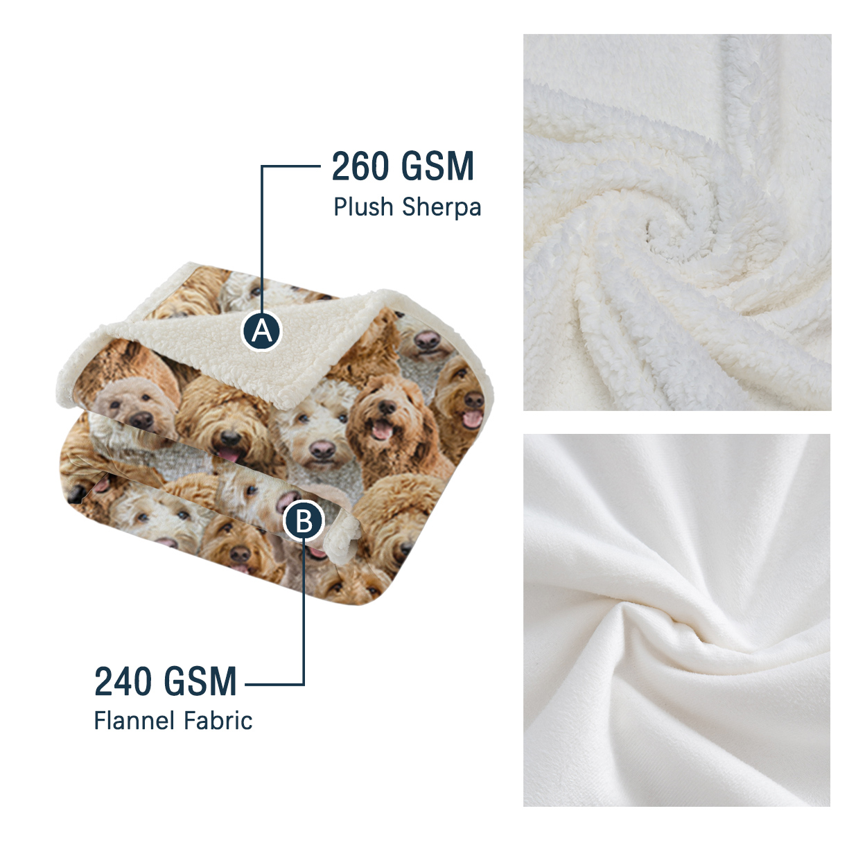 Cockapoos Fleece Blanket Fuzzy Dogs Blanket for Kids Adults Cute Puppy Cockapoos (150x200cm)