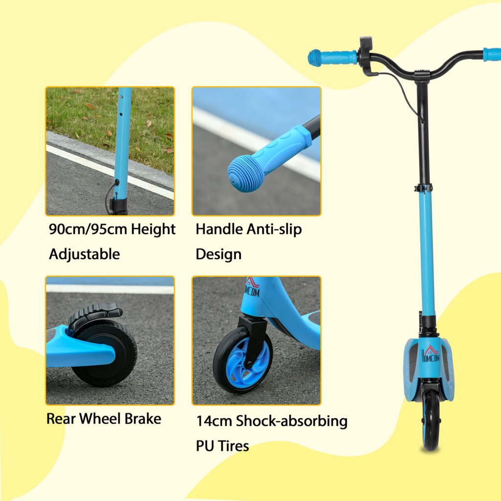 120W Electric Scooter w/ Battery Level Display, Rear Break - Blue HOMCOM