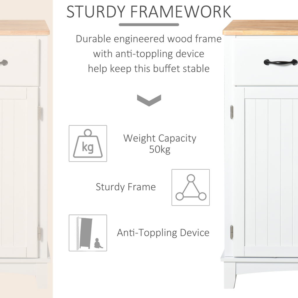 Simple Kitchen Cupboard Storage Cabinet w/ Drawer Living & Dining Room