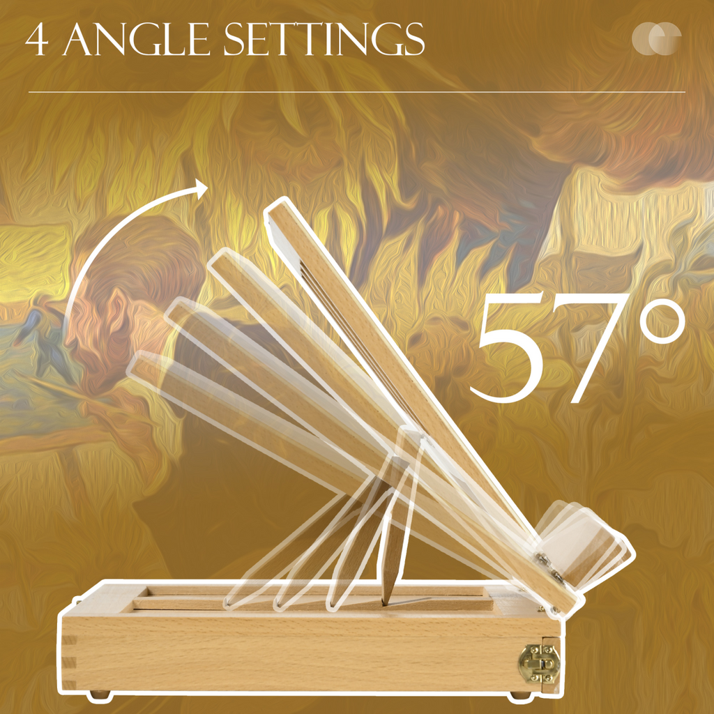 Vinsetto Wooden Table Easel Box with Storage Portable Folding Artist Easel