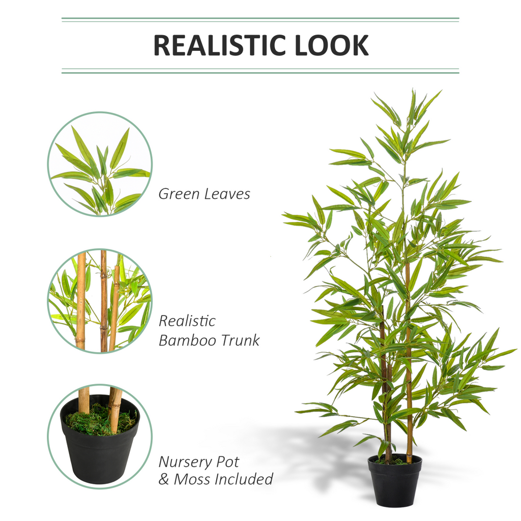 2 Artificial Bamboo Trees Decorative Plant Indoor/Outdoor 120cm