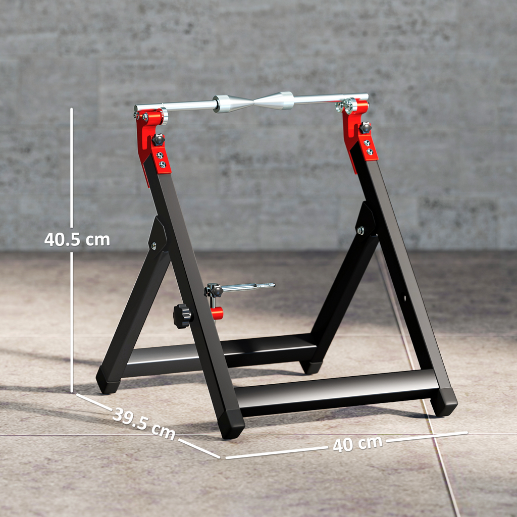 HOMCOM Steel Motorcycle Wheel Balancer Truing Stand with Spoke Wrench, Black
