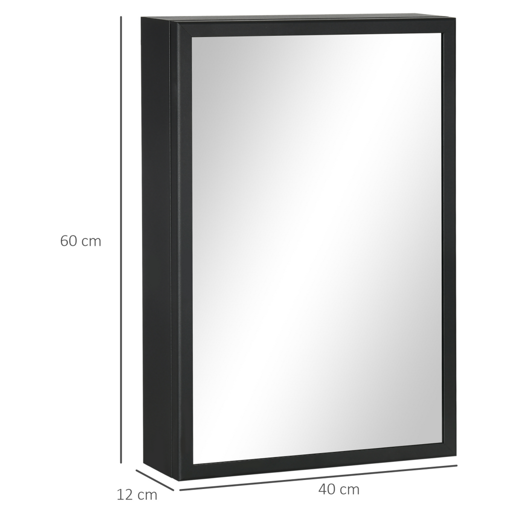 kleankin Wall Mounted Bathroom Cabinet with Mirror and Storage Shelves