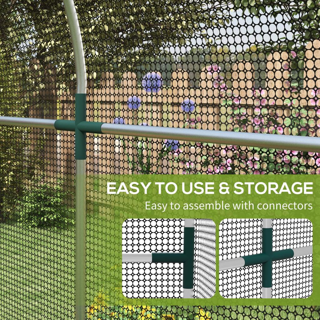 Outsunny Fruit Cage, Plant Protection Tent, 1.2 x 2.4 x 1.9m, Black