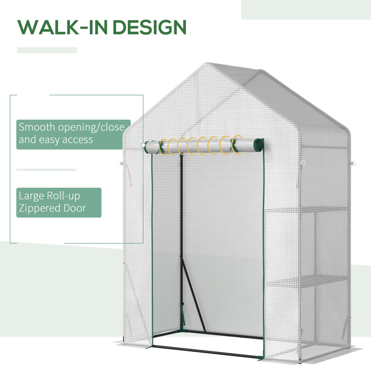 Greenhouse for Outdoor, Portable Gardening Plant Grow House with Shelf Outsunny