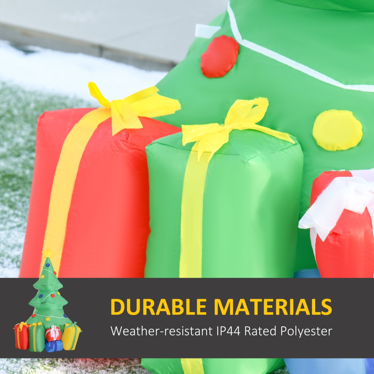 5ft Inflatable Christmas Tree Xmas Air Blown  LED Lawn Yard Outdoor Ornaments