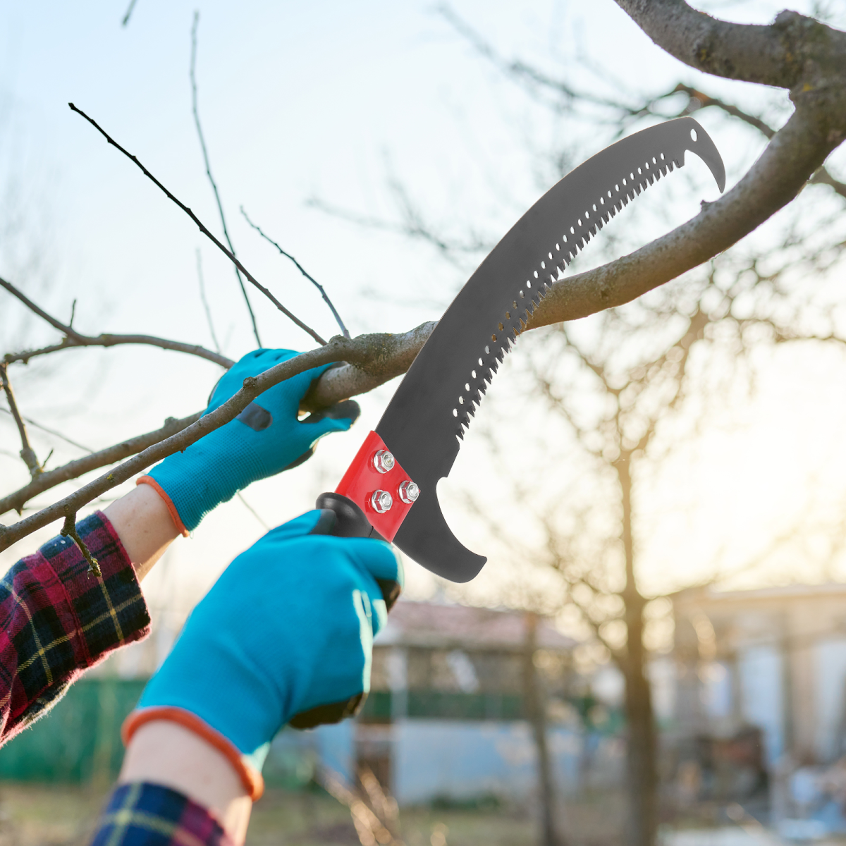 26ft Manual Pole Saw, Lightweight Tree Trimmers Long Handle Pruner Set