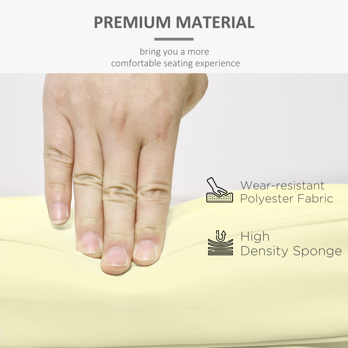 Outdoor Seat and Back Cushion Set Replacement Cushions, Cream White