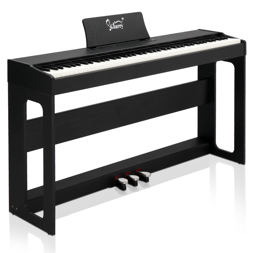 GDP-104 88 Keys Full Weighted Keyboards Digital Piano with Furniture Stand, Power Adapter, Triple Pedals, Headphone, for All Experience Levels Black【Same Model Code: 30505283】