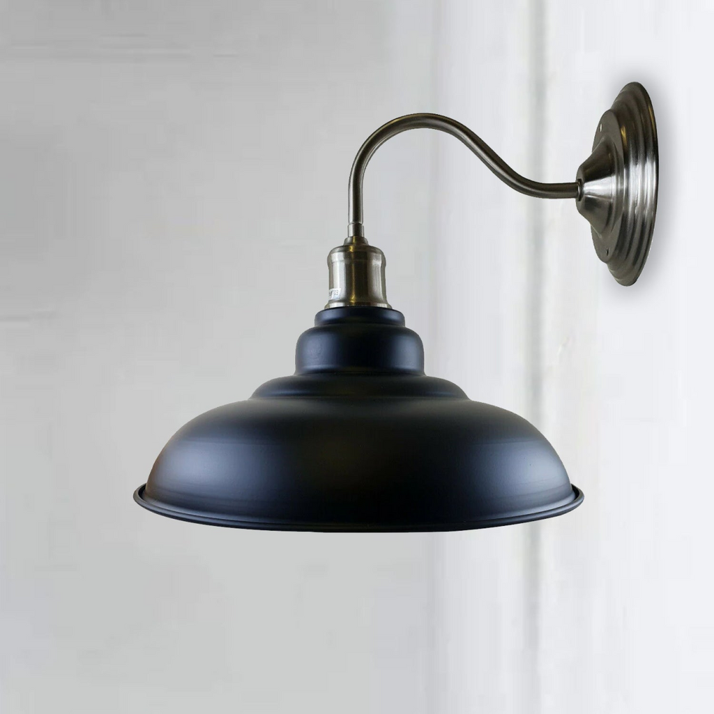 Vintage Black Metal Wall Light Living Room Retro Industrial Lighting ~1665