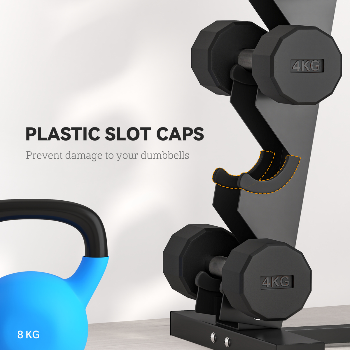 SPORTNOW Five-Tier Weight Tree, Steel Dumbbell Rack for Home Gym Exercise