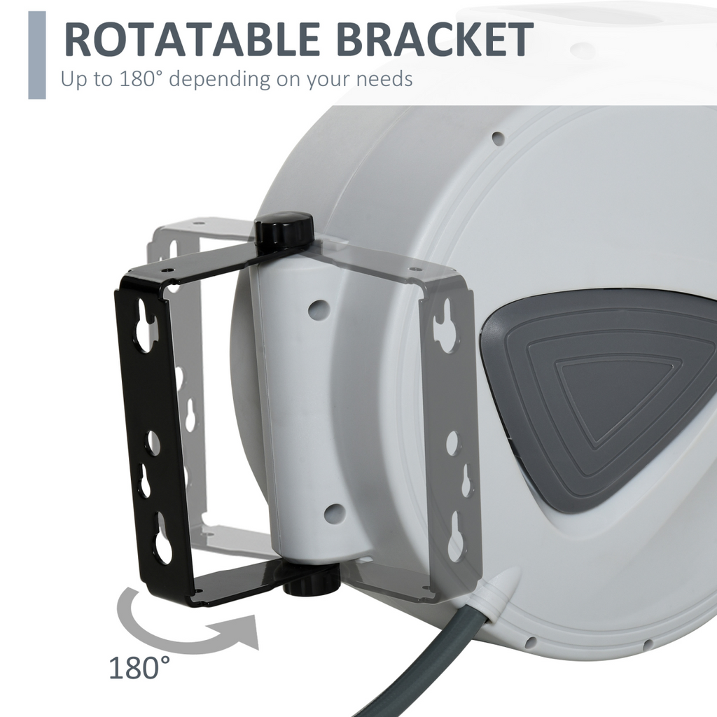 Retractable Air Hose Reel 10m+90cm Hose Diameter 3/8" 9.5mm Hose Connector 1/4"