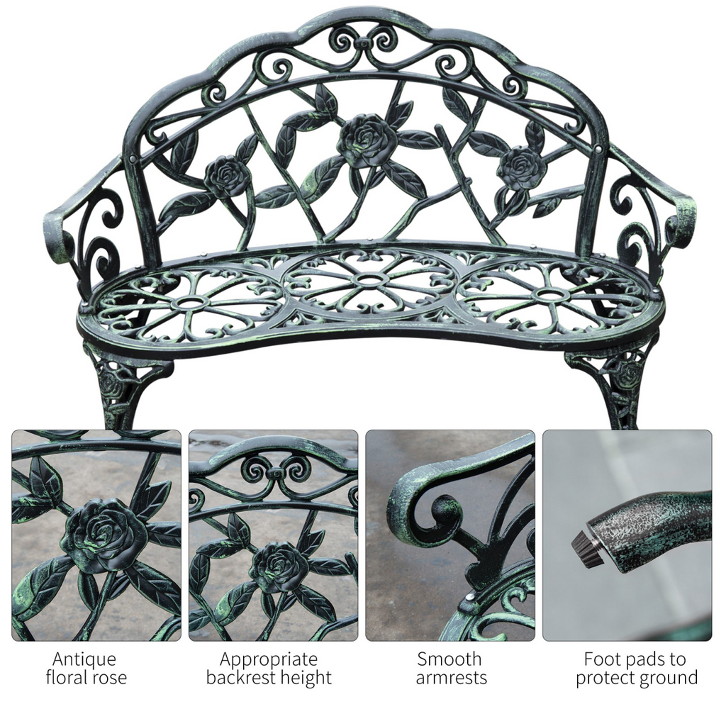 Cast Aluminum Garden Bench Patio Chair