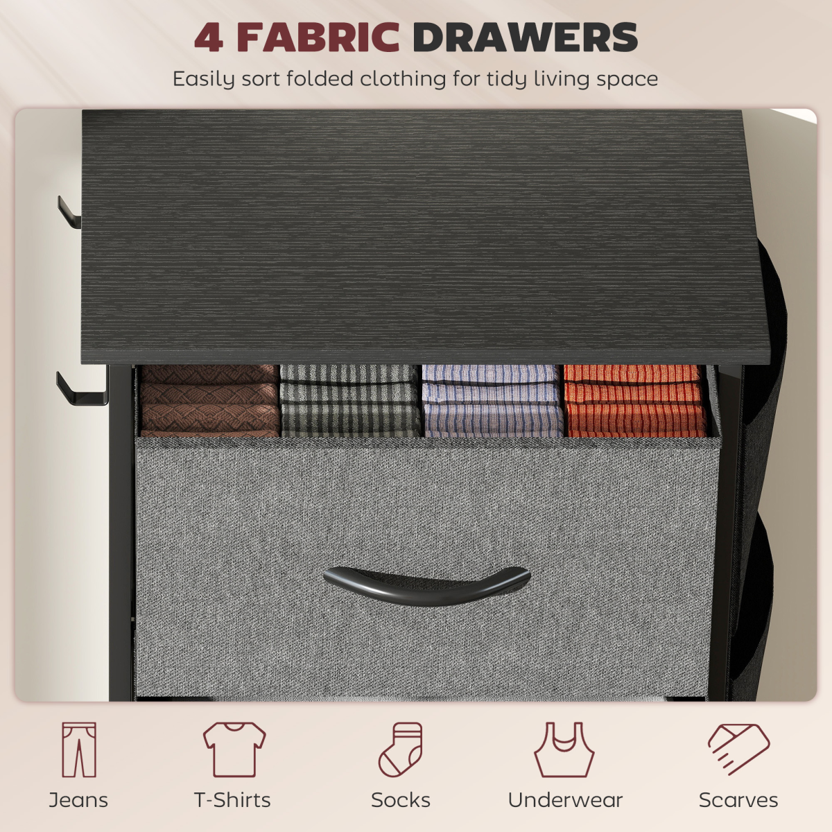 Wood Storage Chest of Drawers