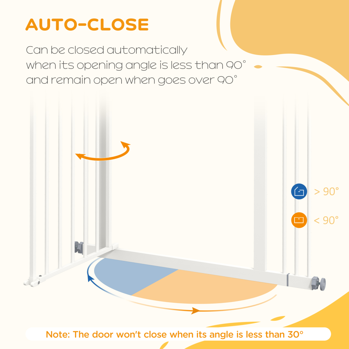 PawHut Adjustable Safety Gate with 1 Extensions and Four Adjustable Screws, White