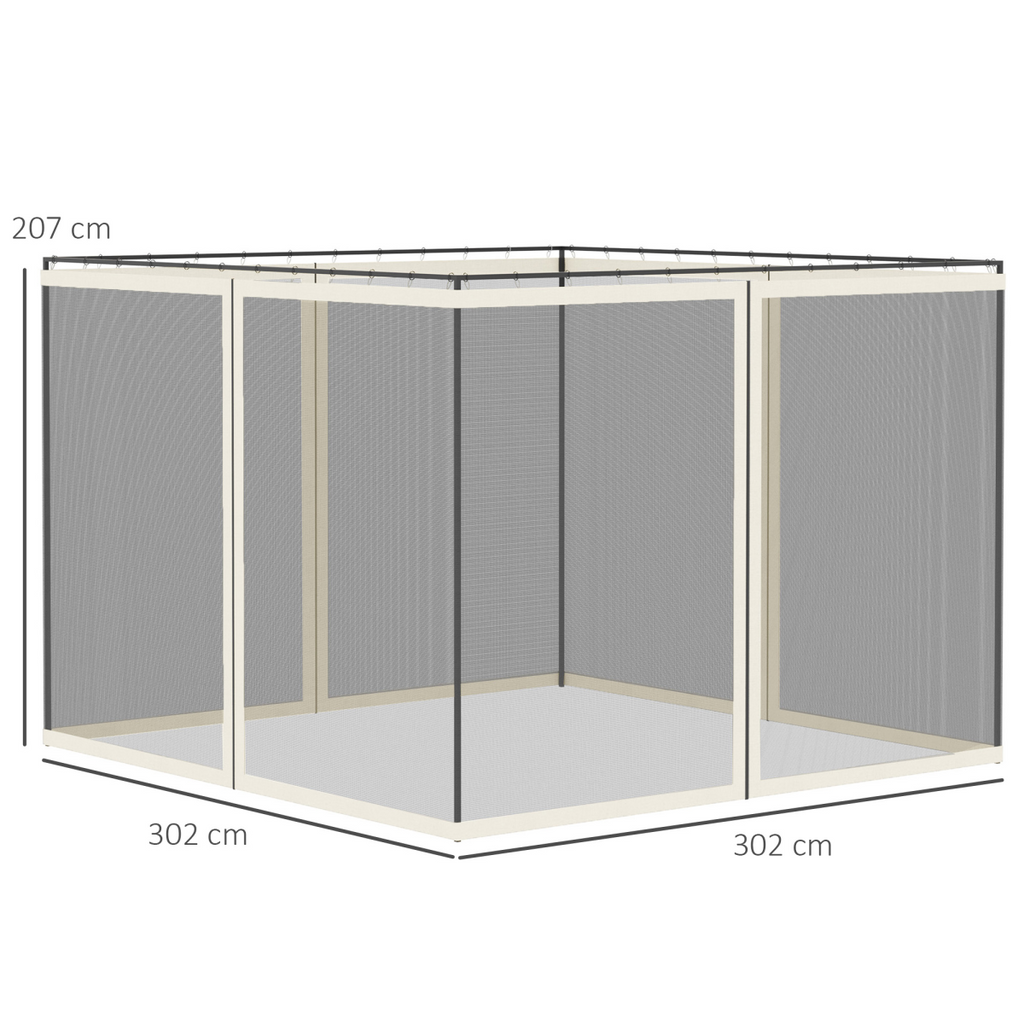 Four-Panel Gazebo Replacement Screen - Durable Polyester Mesh Protection