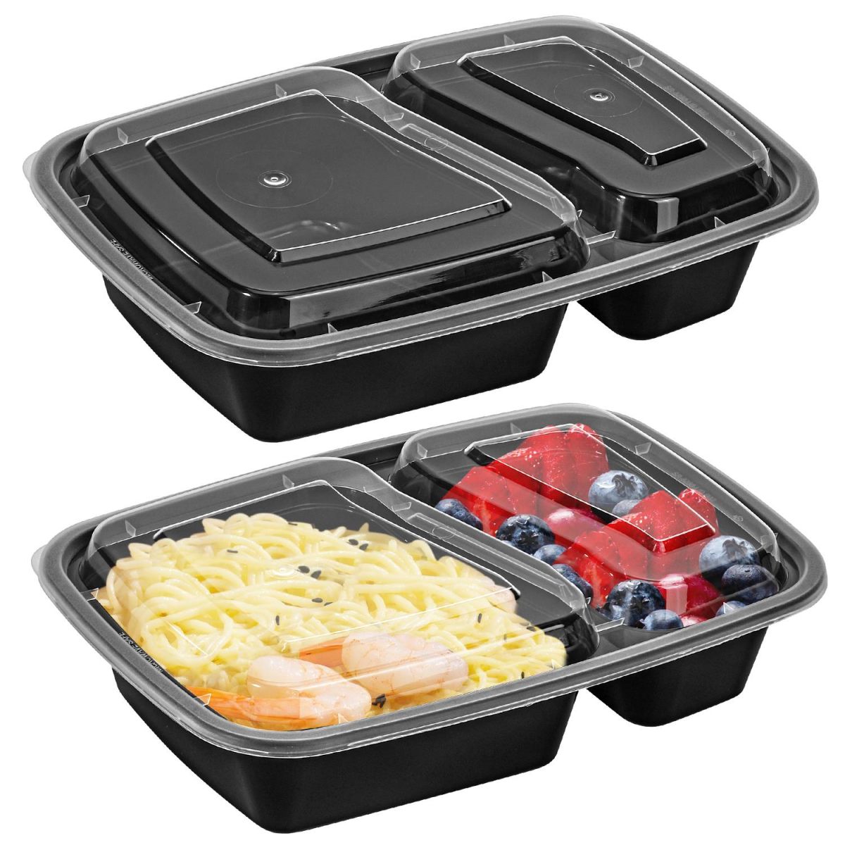Vinsani 30pk 2 COMPARTMENTS MEAL PREP CONTAINERS