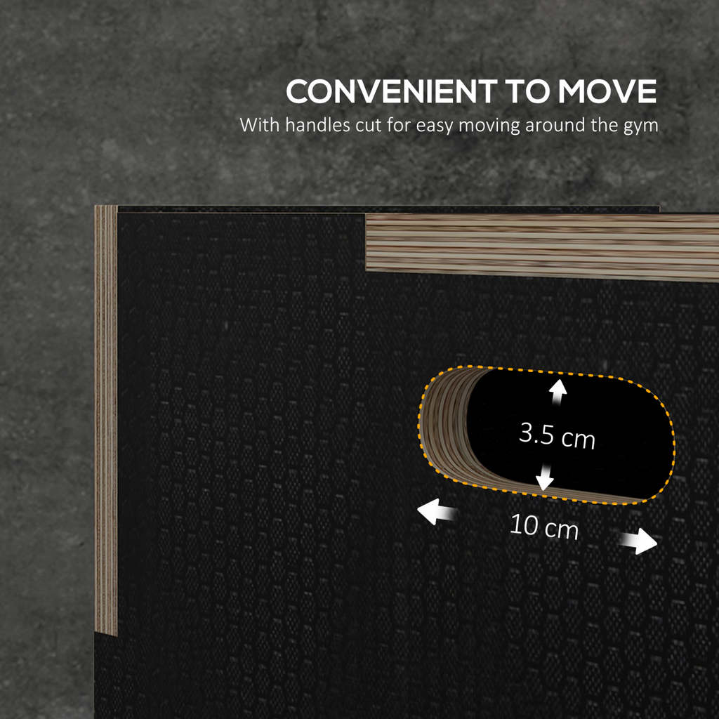 SPORTNOW 51/61/76cm Plyometric Jump Box, Wooden Plyo Box for Home Gym