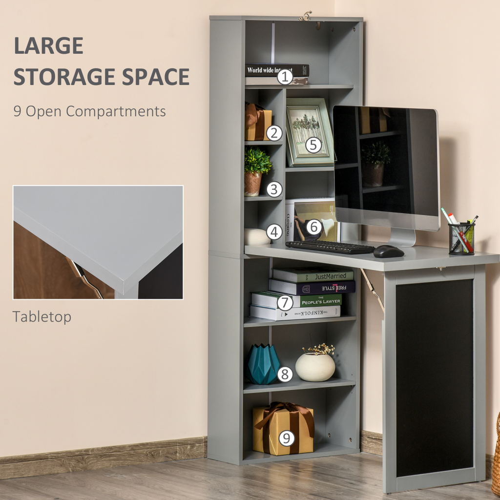 Folding Convertible Desk with Blackboard Multi-function Workstation
