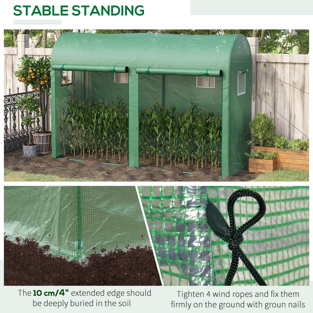 Plant Tomato Growth Greenhouse Double Doors & 4 Windows  3Lx1Wx2Hm