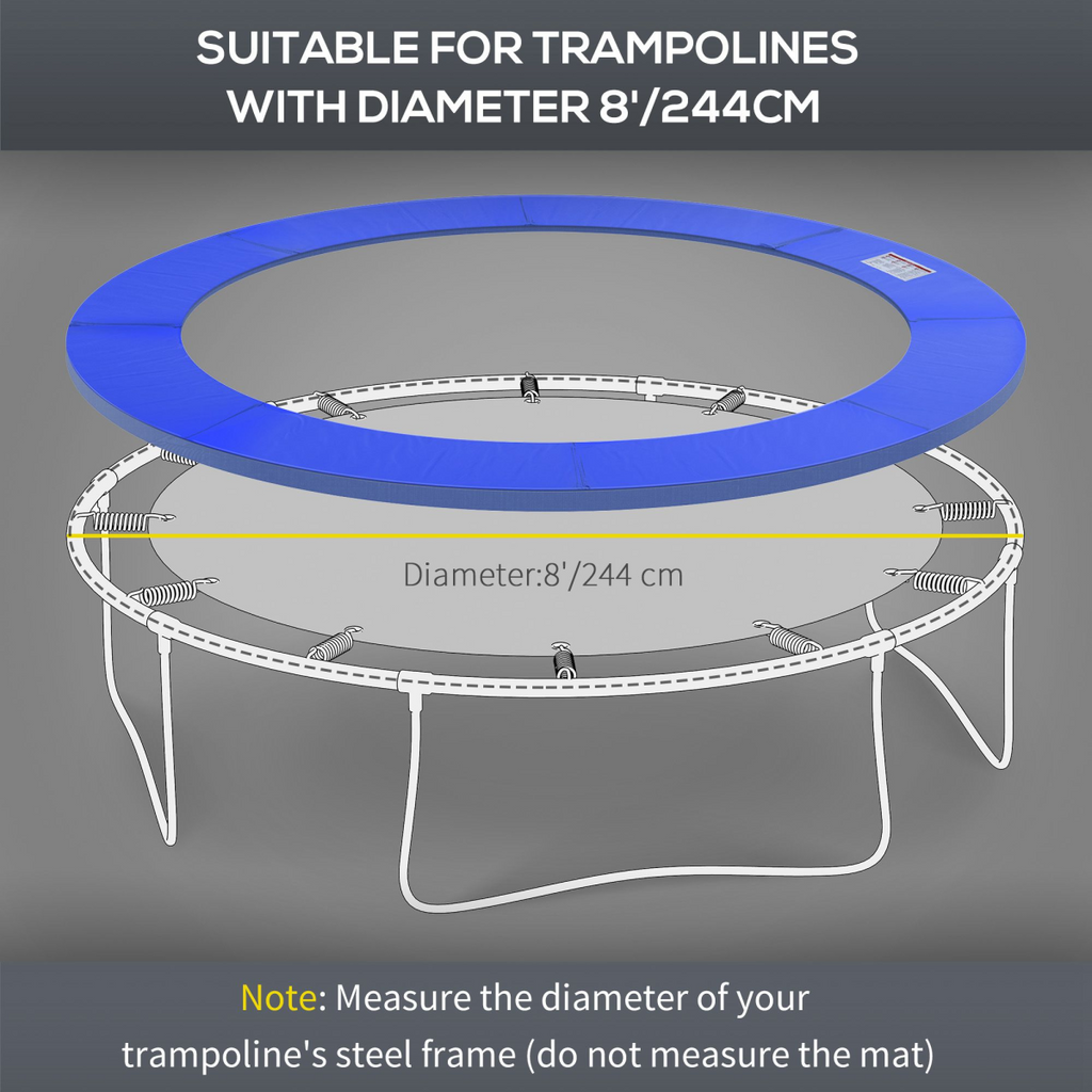 8FT Trampoline Pad PVC Replacement Safety Surround Spring Cover Padding