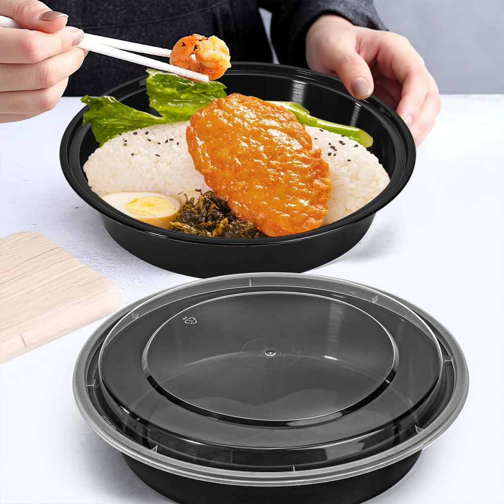 Vinsani 20pk ROUND 1 COMPARTMENT MEAL PREP CONTAINERS