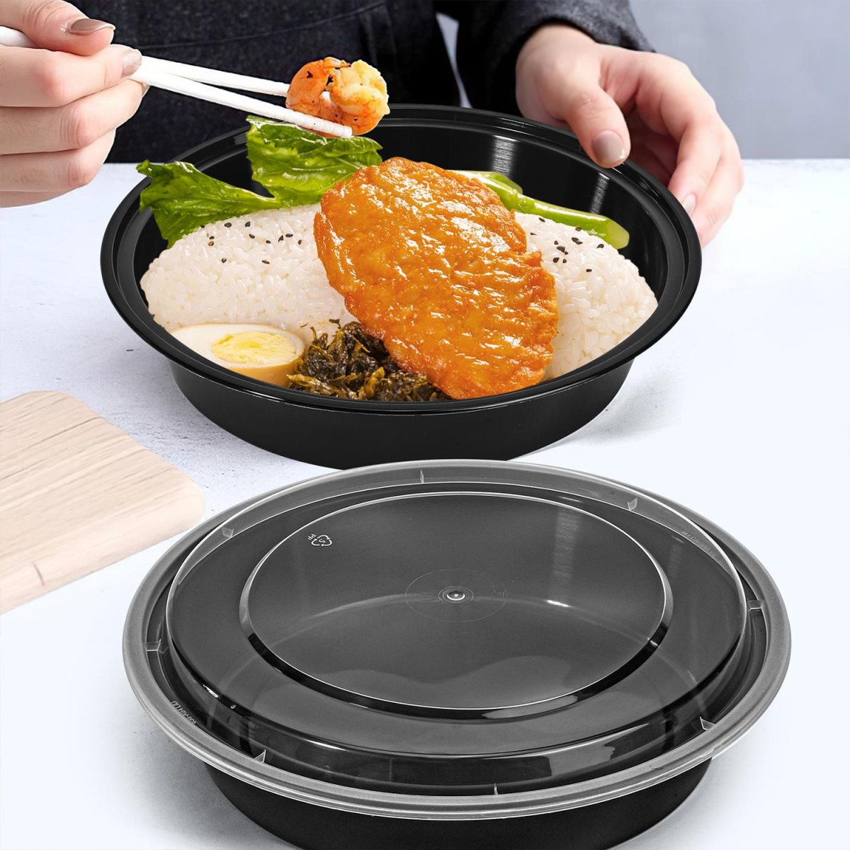 Vinsani 20pk ROUND 1 COMPARTMENT MEAL PREP CONTAINERS