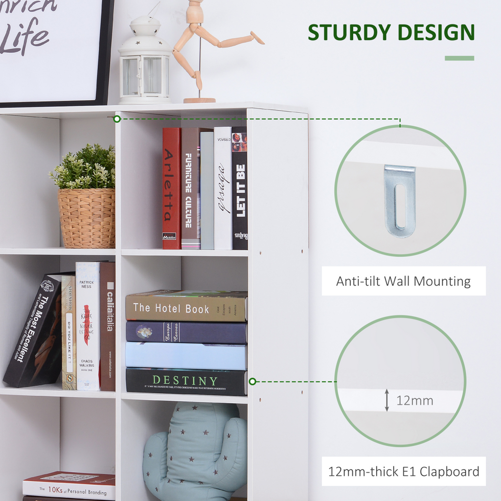 9 Cube Storage Unit Cabinet Bookcase Display Shelves Chipboard - White
