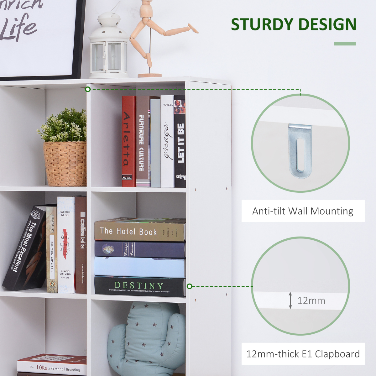 9 Cube Storage Unit Cabinet Bookcase Display Shelves Chipboard - White