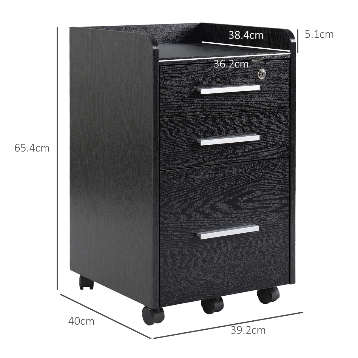Compact Office Storage Cart with Wheels - Secure & Stylish Design