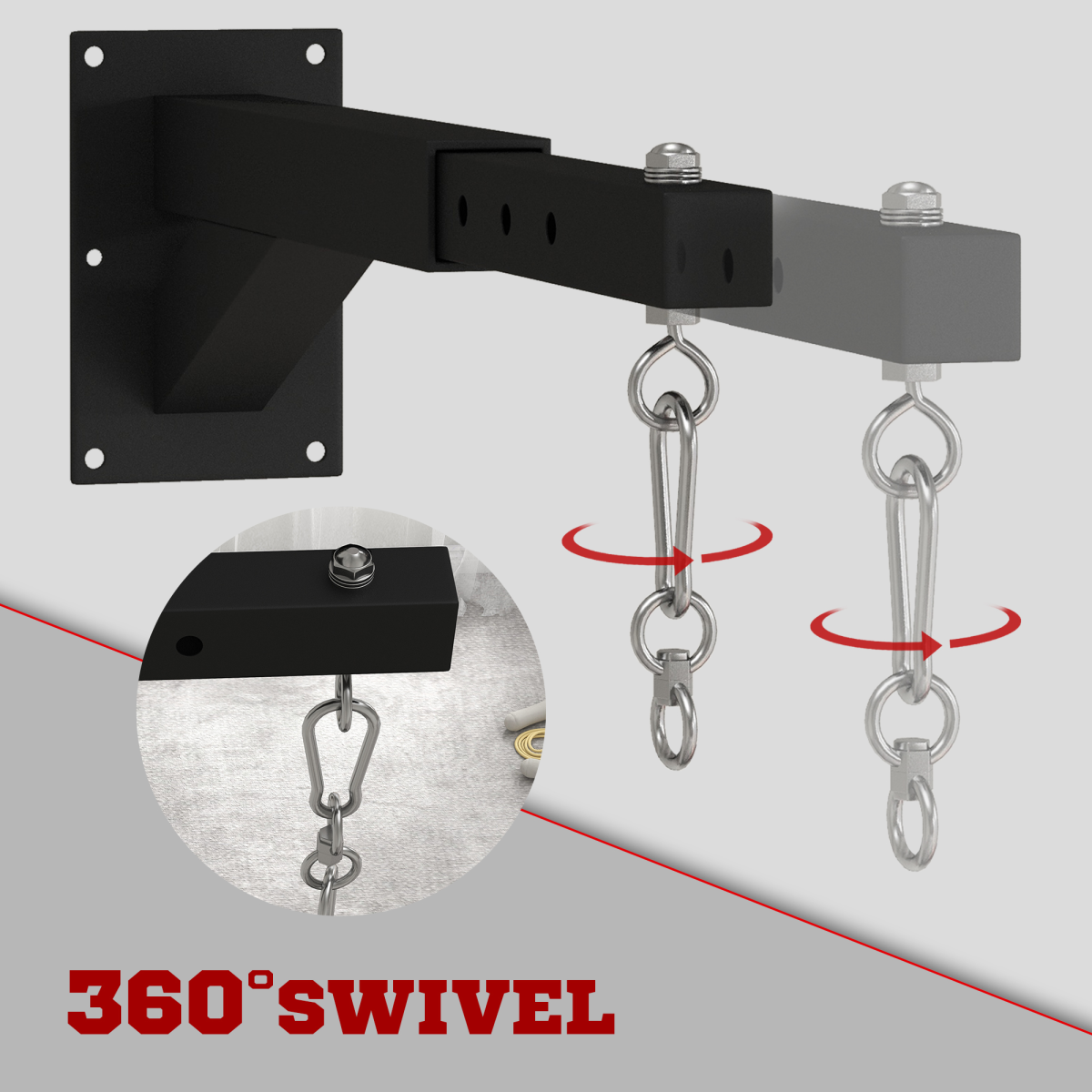 SPORTNOW 5-Length Adjustable Punch Bag Bracket for Boxing Punching Training