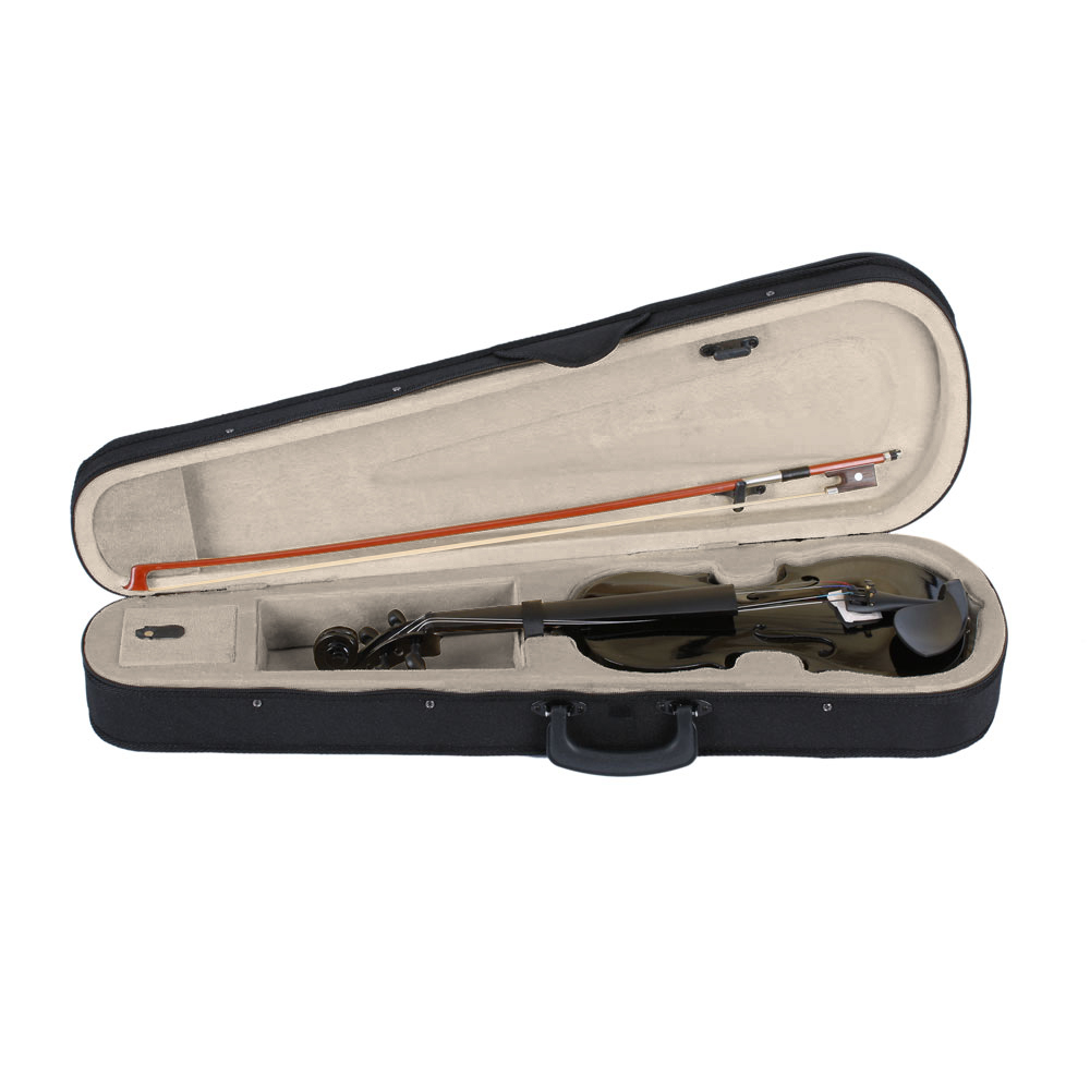 New 3/4 Acoustic Violin Case Bow Rosin Black