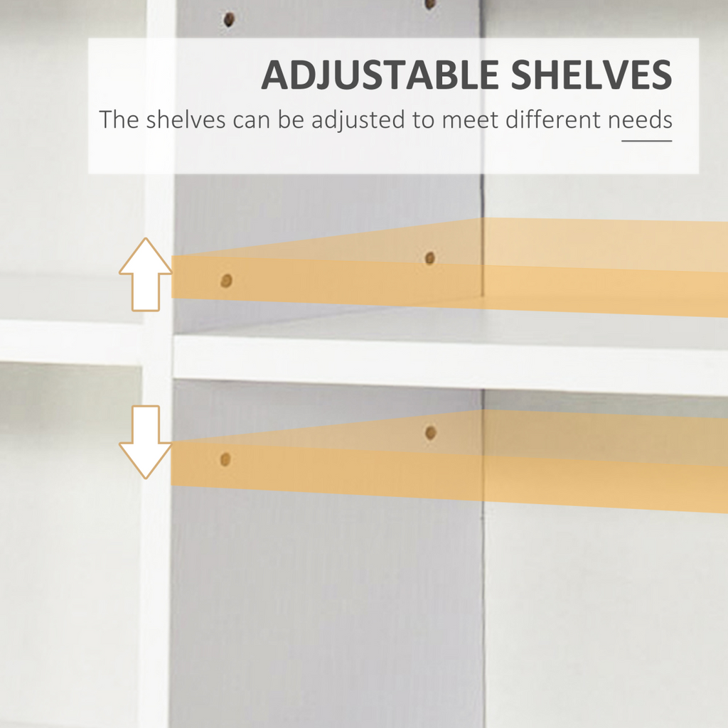 HOMCOM CD DVD Media Storage Shelves Display Shelf Racks Wooden Frame White