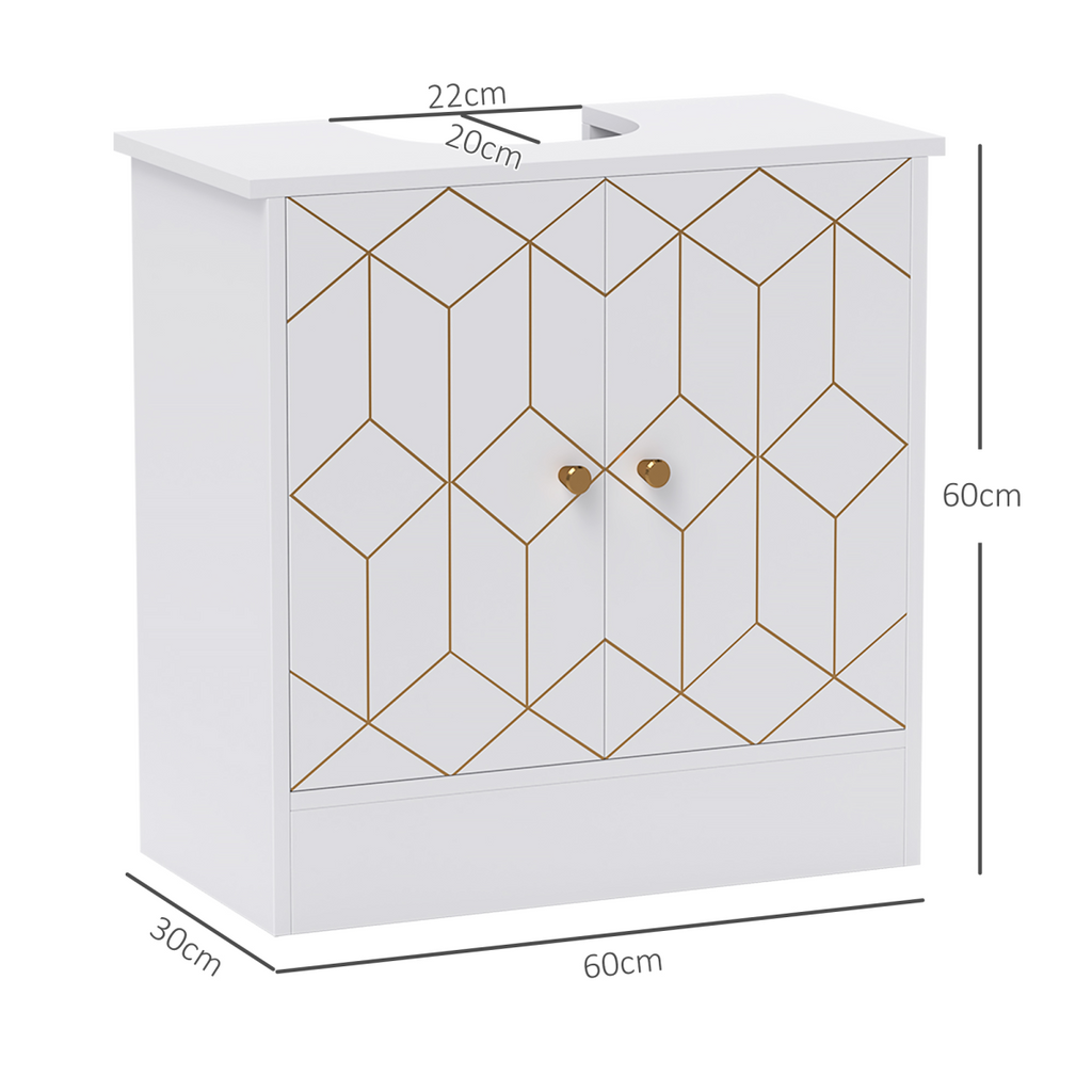 HOMCOM Bathroom Under Sink Cabinet for Basin with or without Pedestal White