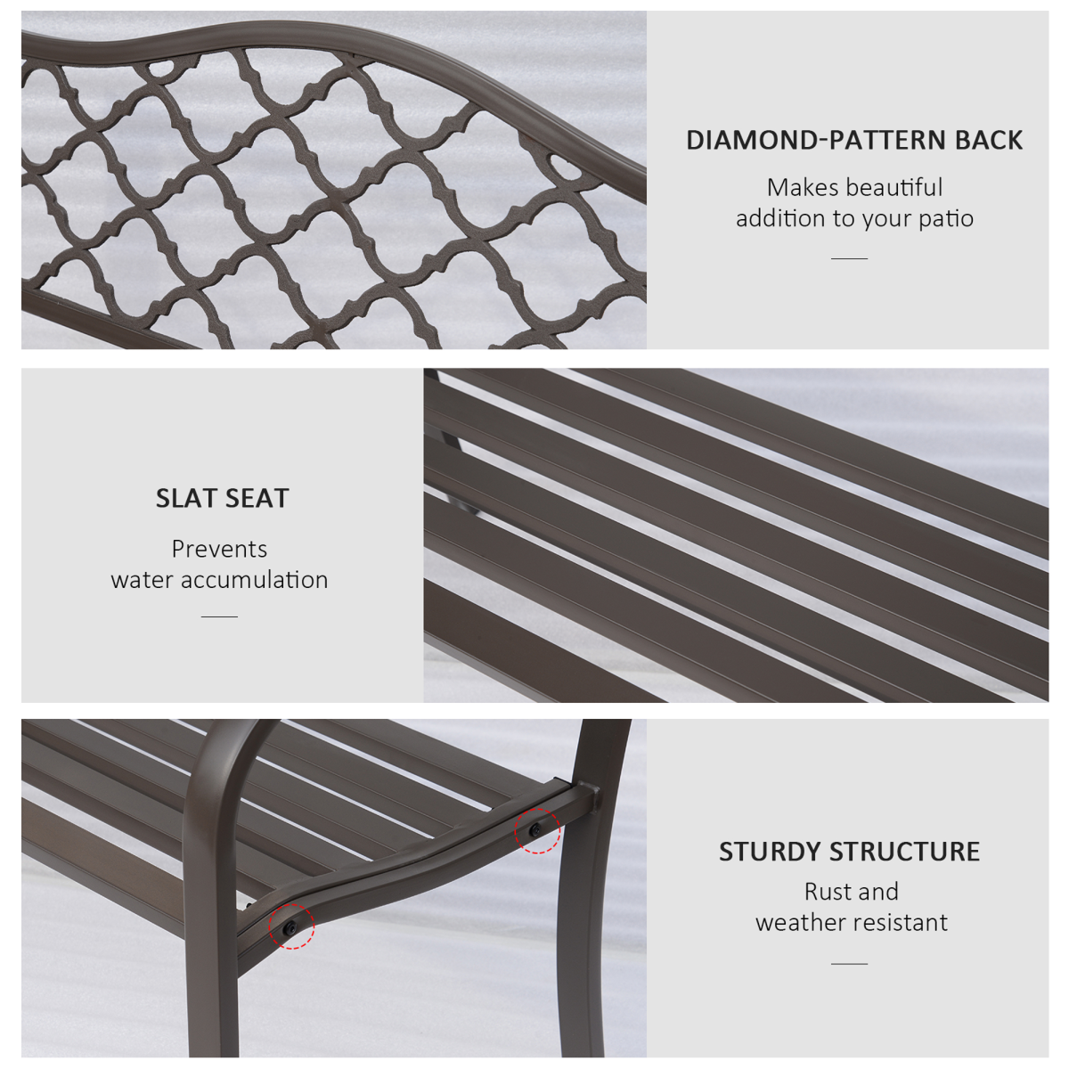Cast Iron Front Porch Bench Mesh Patio Folding Rocking Set Lawn Furniture