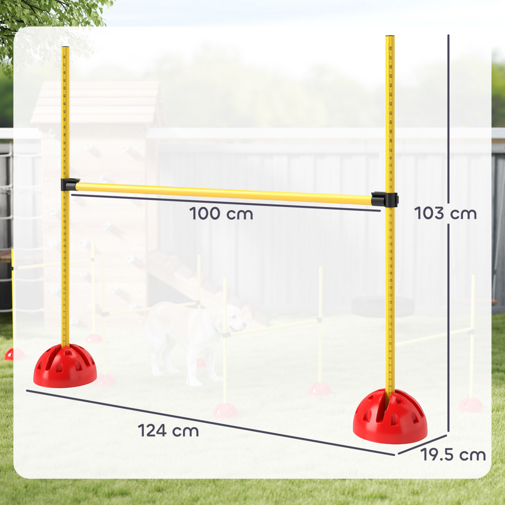 PawHut 4 Piece Dog Agility Equipment with 4 Hurdle Bar for Jump Training
