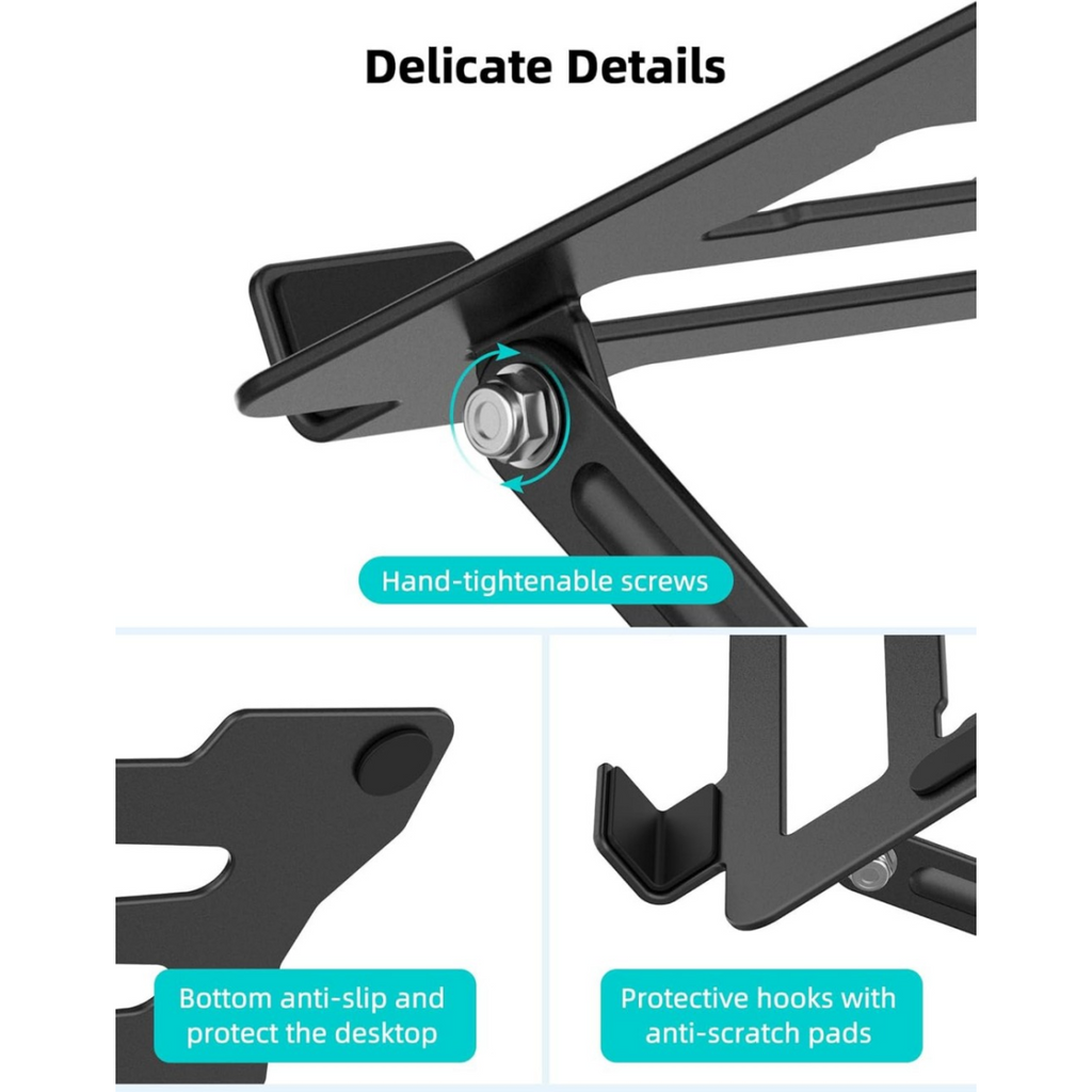 360Â° Metal Portable Laptop Tablet Stand Riser Bracket Adjustable Holder For Desk