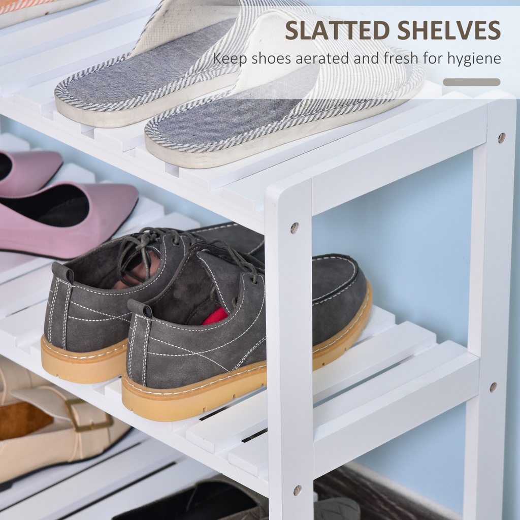 3-Tier Shoe Rack Wood Frame Open Hygienic Storage 57x70cm