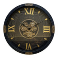 Elegant and Durable Gear Clock 64cm Black & Gold