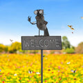 AcaciaHome Durable 125cm Tall Welcome Metal Bird Owl Garden Stake with Decorative