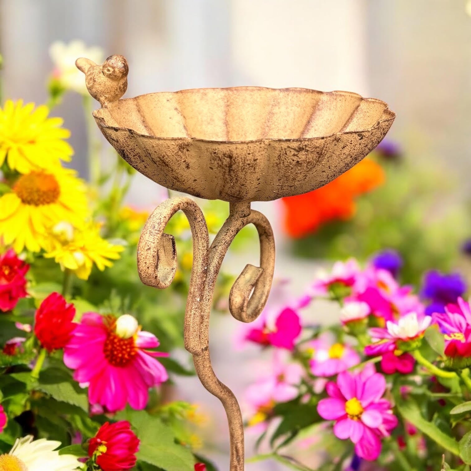 Decorative Metal Bird Garden Feeder Birdbath