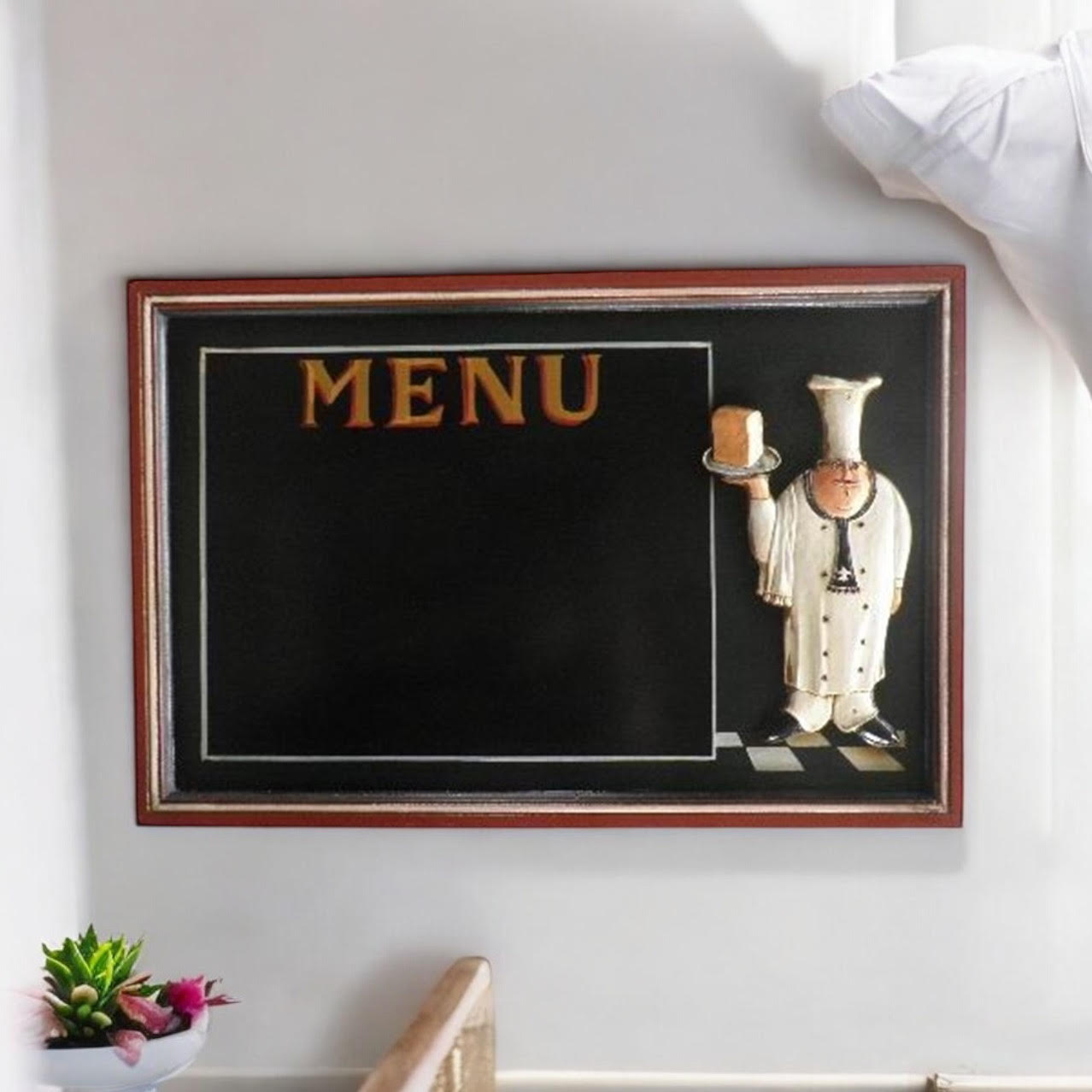 Wall-Mounted Chef Chalk Board Memo Menu