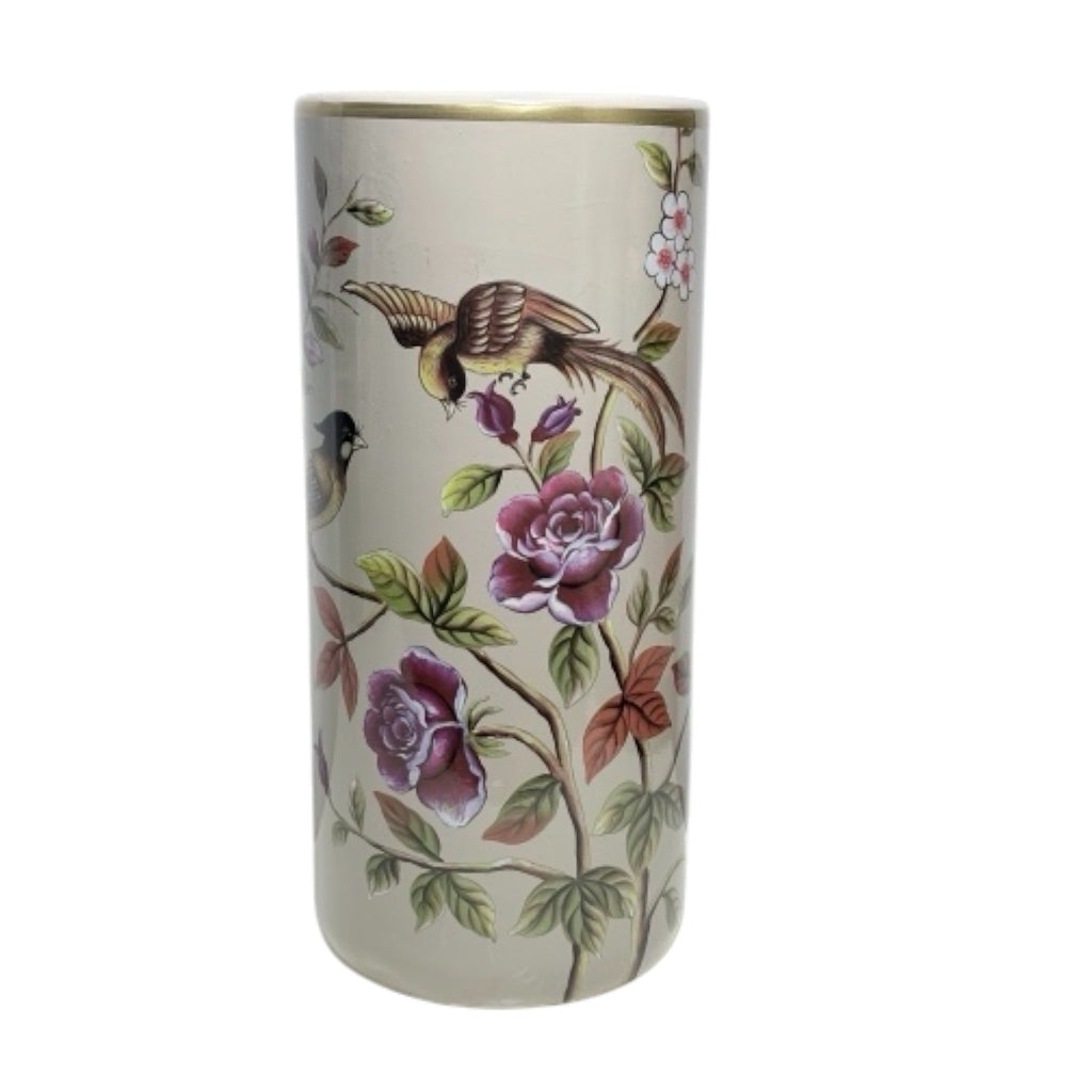 AcaciaHome Ceramic 18” Tall Floral Design Umbrella Stand