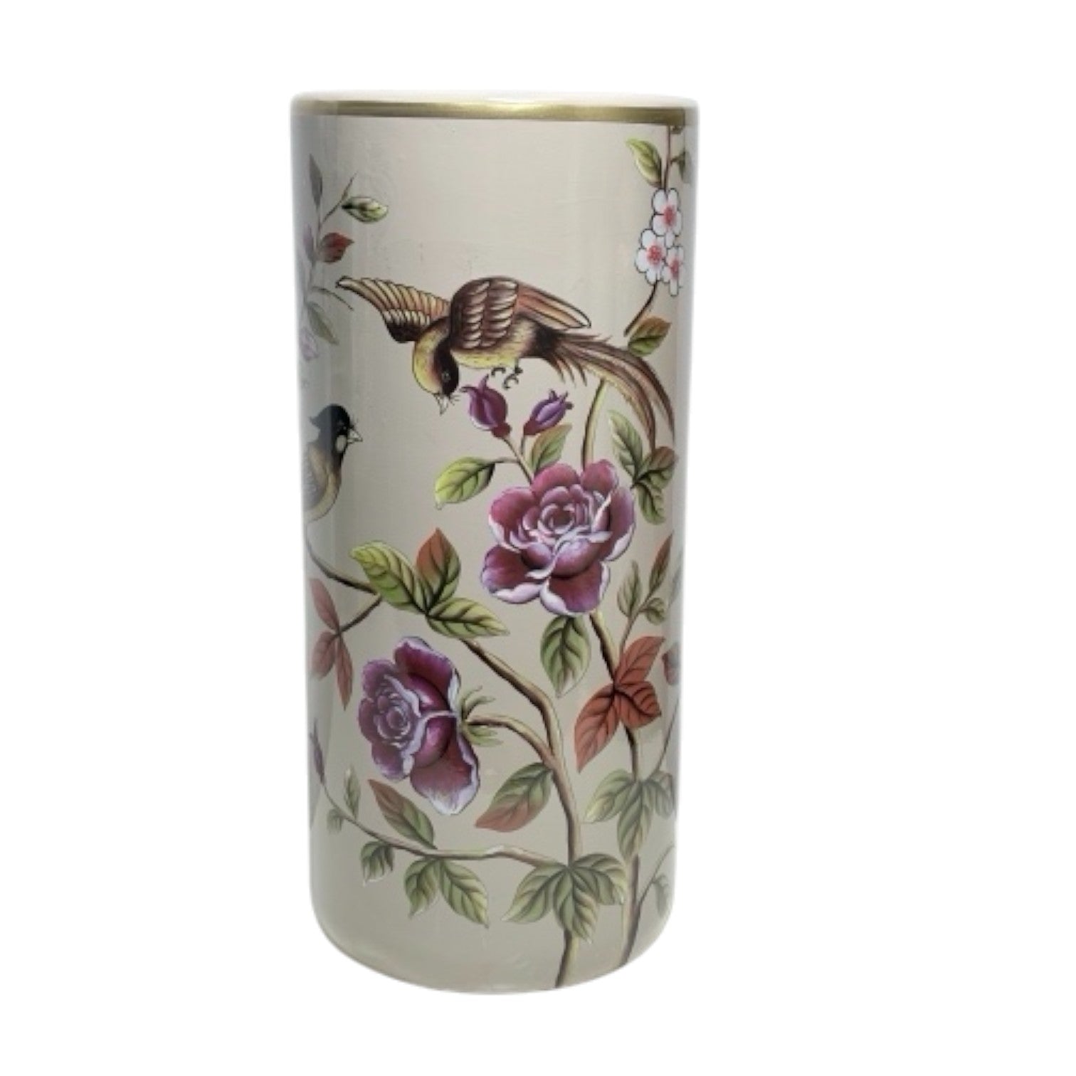 AcaciaHome Ceramic 18” Tall Floral Design Umbrella Stand