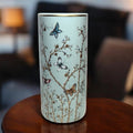 AcaciaHome Ceramic 18” Tall Floral Design Umbrella Stand